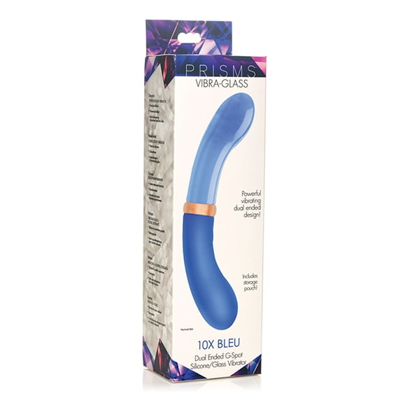 10X Bleu Dual Ended G-Spot Silicone and Glass Vibrator