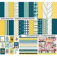 thumbnail image 2 of Inkdotpot Fun With Basics Collection Double,Sided Scrapbook Paper Kit Cardstock 12"x12" Card Making Paper Pack Of With Sticker Sheet - 16 Pages - Yellow & Teal Green, 2 of 4