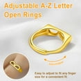 thumbnail image 5 of U7 Initial Ring for Women Adjustable Rings 14K Gold Plated Dainty Sterling Silver Jewelry Birthday Gift Alphabet B, 5 of 6