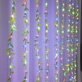 thumbnail image 5 of CxhicLuv 10 Strands LED Curtain Lights with Artificial Ivy Garland, 200 LED Indoor/Outdoor Lights for Wedding, Party, Christmas Home Décor, Faux Rattan Vines with Green Leaves for Holiday Decoration, 5 of 5