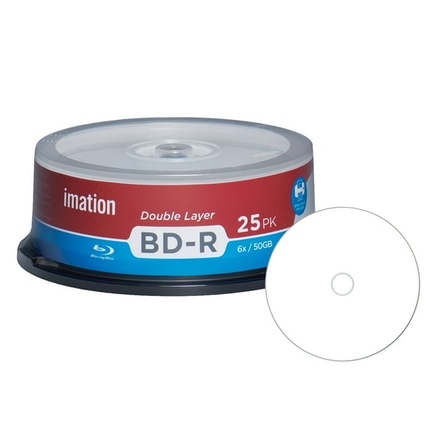 25 Pack Imation Blu-ray BD-R DL Dual Layer 6X 50GB White Inkjet Hub ...