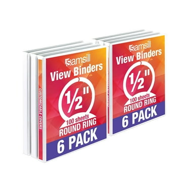 Samsill Economy View 1/2" Capacity Letter Size Round Ring Binder White I08517