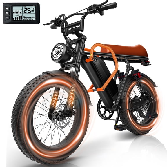 Electric Bike 750W Motor, 20 Fat Tire EBike, 25 MPH, 48V 15Ah Battery, UL 2849