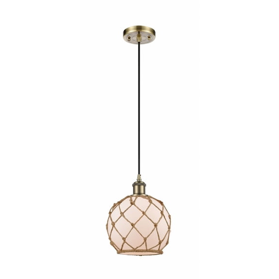 Innovations Lighting - Farmhouse Rope - 1 Light Cord Hung Mini Pendant In