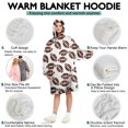 thumbnail image 5 of Brown Footballs Repeat Pattern Wearable Oversized Blanket,Wearable Blanket Hoodie for Adults,Cozy Hooded Blankets with Super Pockets,Super Warm Fuzzy Pullover for Women & Men, 5 of 6