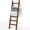Mahogany Finish, variant on 6-Tier Blanket Ladder for Living Room and Bedroom,5.4 Ft Wall Leaning Quilt Rack with Hooks,Rustic Decorative Farmhouse Blanket Storage,Stylish Ladder Holder,Easy to Assemble,White