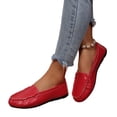 thumbnail image 2 of Dweltoz Penny Loafers for Women Business Casual Comfort Work Office Flats Lightweight Slip on Retro Dressy Shoes,Red 41, 2 of 9