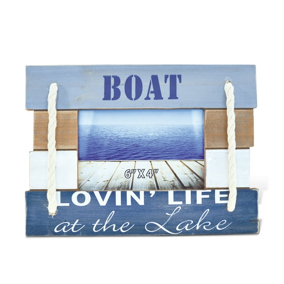 CoTa Global Atlantic Loving’ Life Beach 6x4 Frame - Wooden Photo Frame for Summer Vacation Memory, Handmade Tropical Sand Nautical Picture Frame for Tabletop Ocean Decor - 10.25 Inches