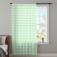 thumbnail image 4 of Green Grid Sheer Curtains 54 Inches Long, Checkered Plaid Gingham Lattice Trellis Print Light Filering Curtains, Breathable Simi Curtain Privacy Drapes for Kitchen Bathroom Small Window Treatment, 4 of 9