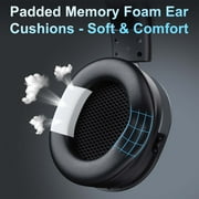Seenda Wireless Gaming Headset for PS4 PC Xbox One PS5 Controller, Noise Cancelling Over Ear Headphones with Mic, LED Light, Bass Surround