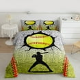 thumbnail image 2 of jejeloiu Baseball Game Full Size Comforter Sets,Kids Sport Gamer Bedding Comforter Set,Yellow Red Silver Bedding Sets For Boys,Luxury Bedroom Decor Reversible,3-Piece, 2 of 8