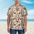 thumbnail image 2 of Pofeuu Retro Dreamcatcher Print Hawaiian Shirt for Men Sleeves Casual Button Down Summer Beach Dress Shirts T-Shirts,Large, 2 of 7