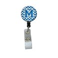thumbnail image 1 of Lettre m Chevron Bleu & Blanc Bobine de Badge Rétractable, 5 x 1 x 2 Po., 1 of 1