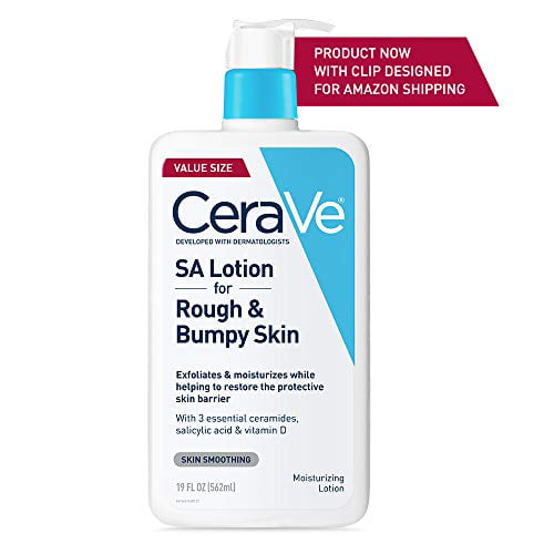 CeraVe SA Lotion for Rough & Skin | Vitamin D, Hyaluronic Acid, Lactic Acid & Salicylic Acid Lotion | Fragrance Free & Allergy | 19 Ounce -