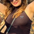 thumbnail image 4 of unbranded Para De Mujer Con Moño Plateado Y Perla Y Rhinestone, 4 of 8