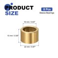 thumbnail image 2 of Uxcell 8 Paquete Cojinetes de Manga, 16mm Agujero x 22mm OD x 15mm Longitud, Bushings de Bronce Sinterizado Autolubricante, 2 of 6
