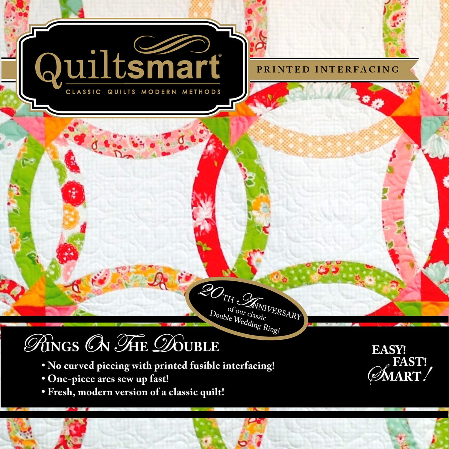 Quiltsmart Snuggler Pack Rings On The Double Wedding Fusible