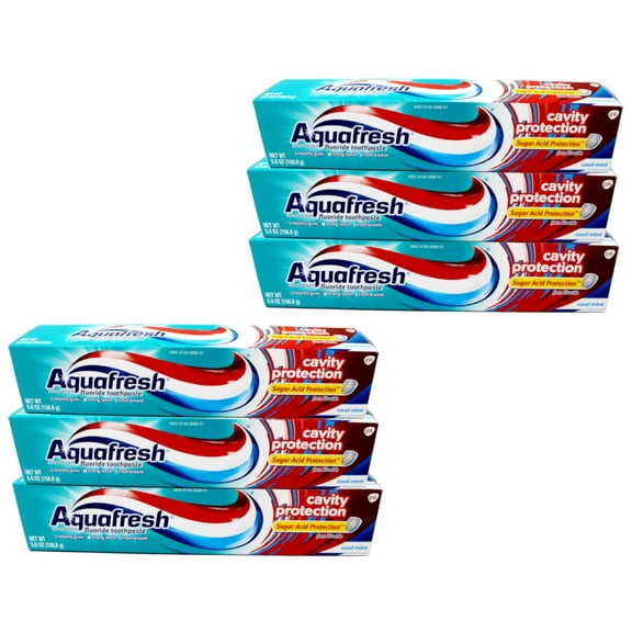 Aquafresh Cavity Protection Tube Cool Mint, 5.6 Ounce (Pack of 6)