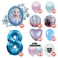 thumbnail image 2 of 18pc Frozen Balloons Elsa Deluxe Bouquet Kit with 42" Blue Number 8 Foil Balloon - 8th Birthday Party Decor Decoration Supplies, 2 of 11
