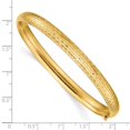 thumbnail image 2 of 14k Yellow Gold Hollow Polished Fold-over 6.5mm Sparkle-Cut Fancy Hinged Bangle Bracelet Cuff Bracelet for Women, 2 of 2