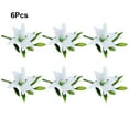 thumbnail image 4 of ziyahi 6 Pieces Artificial Lilys Flower Simulation Reusable Washable Vivid Decorative Bedroom artificial Plant Flowers Decor White, 4 of 9