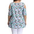 thumbnail image 2 of Camisa de mujer Blusa estampada con hombros descubiertos y manga corta con cuello en V, Azul cielo, XXL Scienceny AP002468-27, 2 of 5