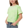 thumbnail image 3 of BOVXNPU Girls Short Sleeve T-Shirts Short Sleeve Round Neck T Shirt Kids Casual Summer Tops, 3 of 7