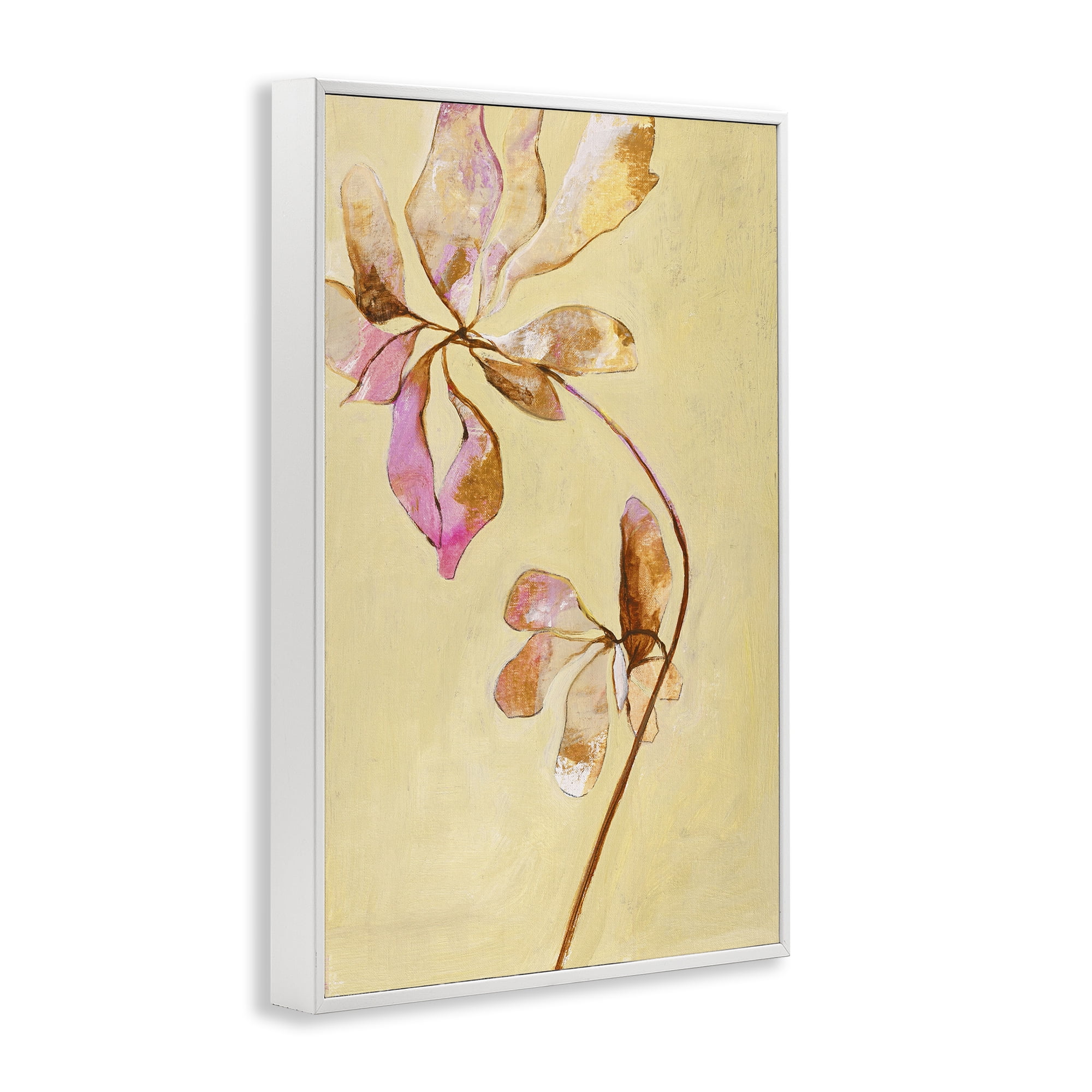 Stupell Industries Rustic Petals Impression Botanical & Floral Painting White Framed Art Print Wall Art, 20 x 30