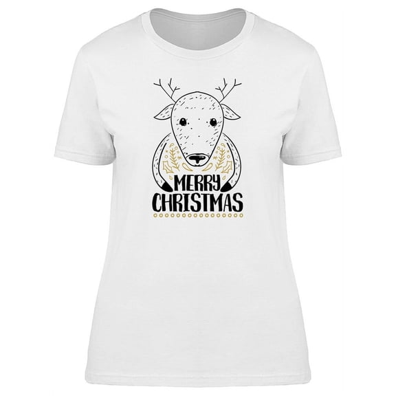 Merry Christmas Deer T-Shirt Women -Image by Shutterstock, Female Small