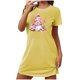 thumbnail image 1 of Camisón corto de talla grande para mujer, camisón de manga corta con estampado en el pecho, camisón corto, 1 of 3