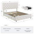 thumbnail image 2 of Ataucjin Full Size Bed Frame with 4 Storage Drawers,Upholstered Platform Bed Frame with Adjustable Headboard,Diamond Stitched Button Tufted,Wood Slats Support,No Box Spring Needed,Easy Assembly, 2 of 9