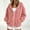 Pink, variant on Liuinsasek Women's Hooded Fuzzy Outerwear Fashion Solid-Color Drawstring Long Sleeve Zip-Up Fleece Jacket with Pockets Casual Warm Winter Outerwear