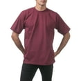 thumbnail image 3 of Pro Club Men's Heavyweight Short Sleeve Crew Neck T-Shirt - Maroon - Small, 3 of 5
