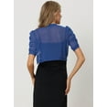 thumbnail image 3 of DARING DIVA Women's Mesh Sheer Shrug Cropped Cardigan Bolero M Blue, 3 of 6