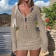 thumbnail image 5 of Vestido de Crochet de Larga para Mujer Caqui L, 5 of 7