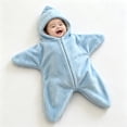 thumbnail image 2 of Ruyang Baby Flannel Hooded Crawling Suit Full Zip Starfish Newborn Romper Infant Footie Jumpsuit Winter Warm Outfits, 2 of 5