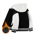 thumbnail image 2 of FAOWME Child Boys Girls Fall Warm Long Sleeved Color Block Baseball Hooded Coats Tops Black 4-5 Years, 2 of 6