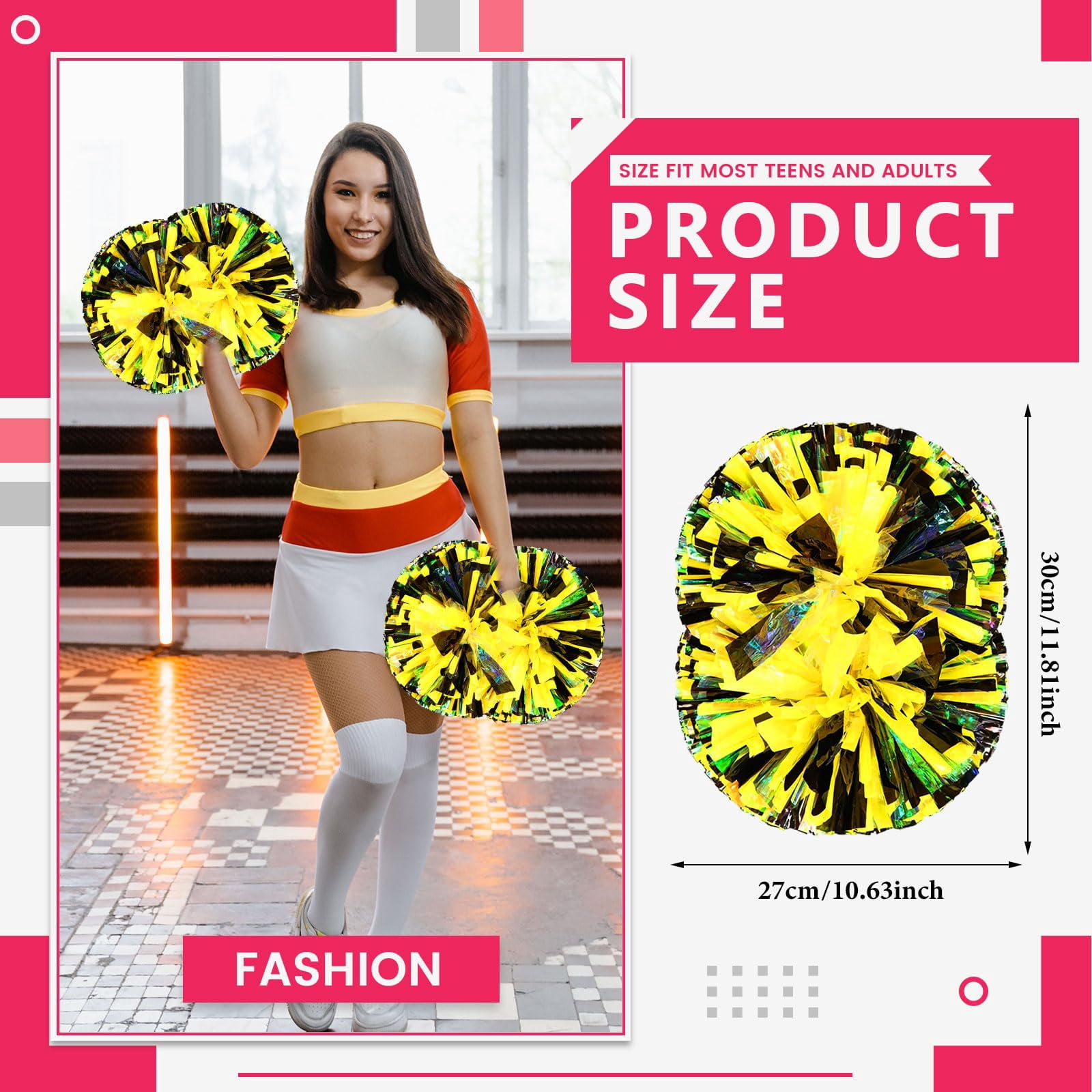 20 Pcscheerleading poms,pom poms Cheerleading with Handle Style Cheer Pom Pomsfor Dance, Matches
