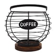 thumbnail image 1 of hengtong Coffee Capsule Container, Multipurpose Metal Wire Storage Basket with Handle for Black, 1 of 10