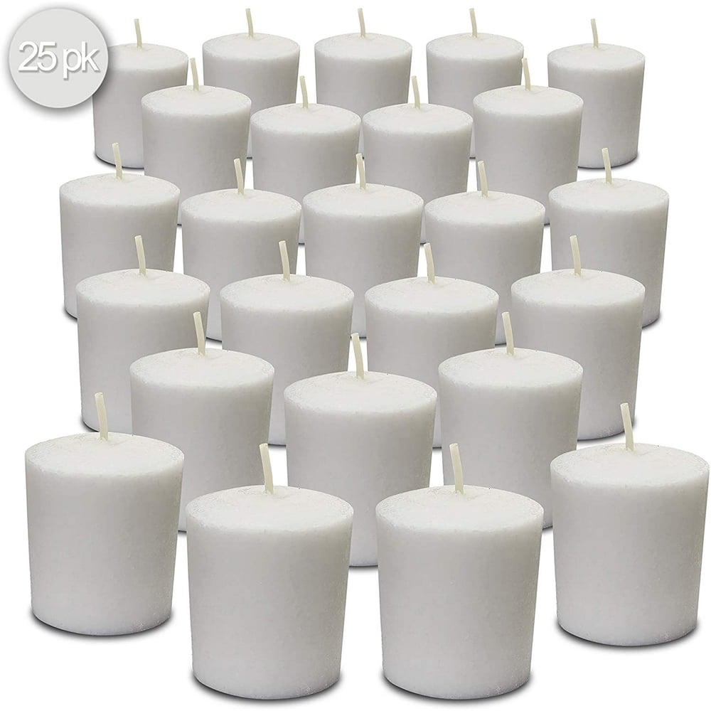 Hyoola, 24 Hour Unscented Bulk Votive Candles Indoor and Outdoor (25