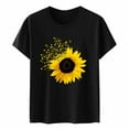 thumbnail image 5 of Baberdicy T Shirts for Women Sunflower Shirts for Women Cute Dandelion Graphics Tshirt Summer Women Short Sleeve Tee Tops Tshirts Shirts for Women Yellow L Basic Tees for Women, 5 of 5