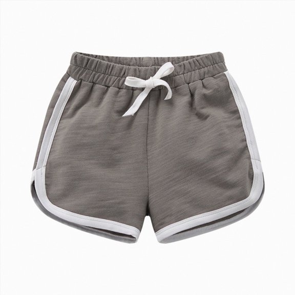 Ymyiu Biker Shorts for Girls Kids Toddler Boys Girls Shorts Elastic Waist Elastic Waist Shorts Pants Bottoms 2T 3T (Grey,2-3 Years)