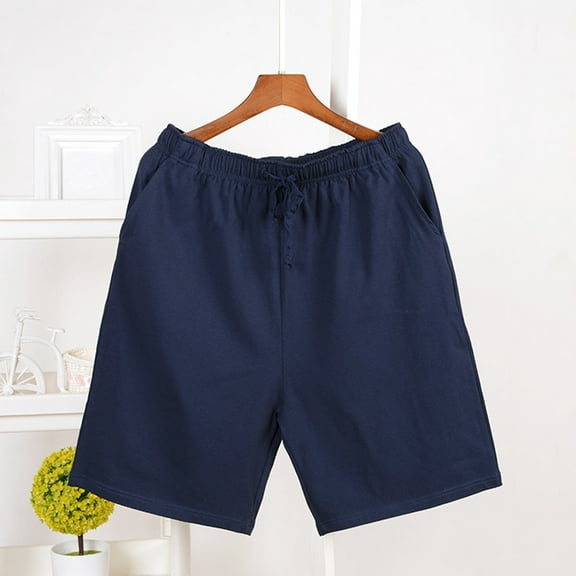 lmcalzta Plus Size Mens Sleep Shorts Pajama Cotton Stretch Comfy Lightweight Lounge Shorts Nightwear(L-4xl)