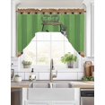 thumbnail image 2 of Golf Club Car Kitchen Curtains Swag Valance for Windows/Bathroom/Cafe, Green Grassland Wooden Grain Plaid Pattern Rod Pocket Drape Panel Swag Curtains Valance for Bedroom/Living Room 56"x36", 2 of 6