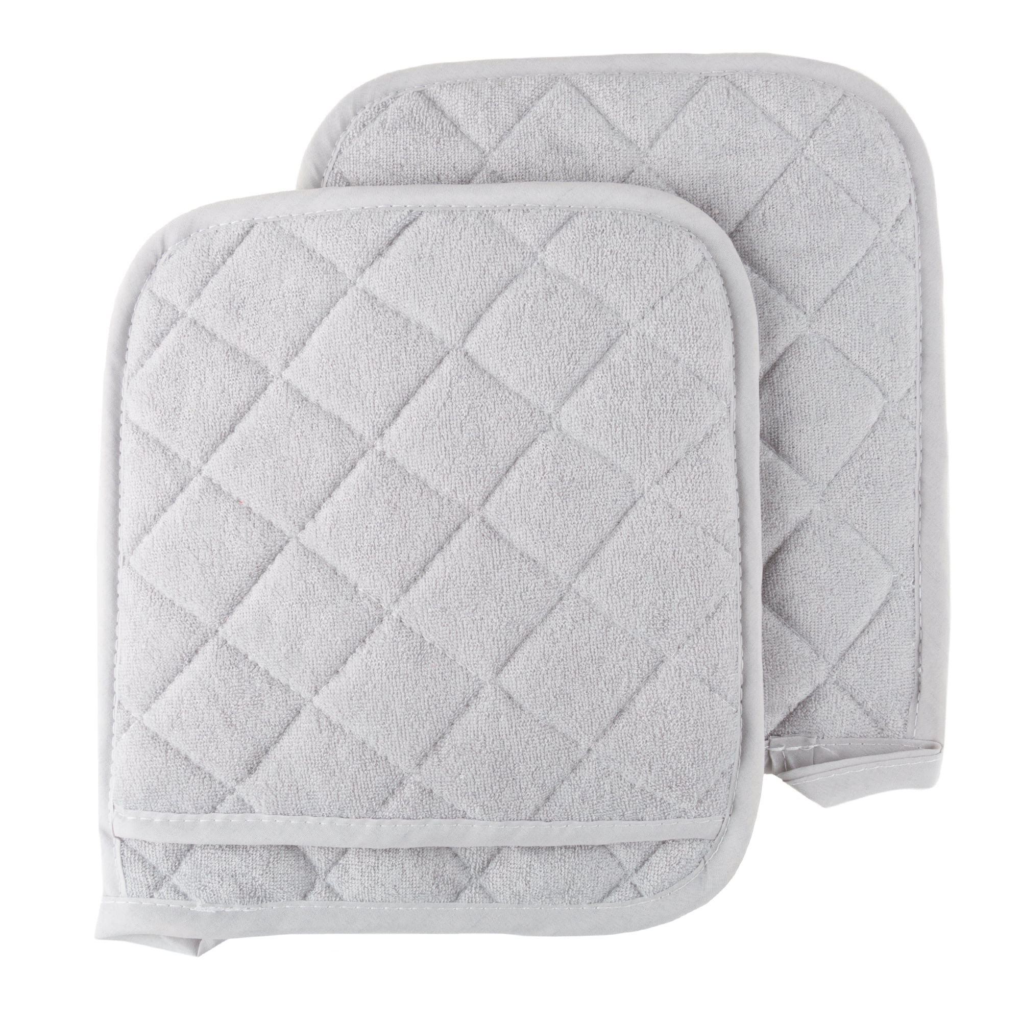 Pot Holder Set, 2 Piece Oversized Heat Resistant Quilted Cotton Pot