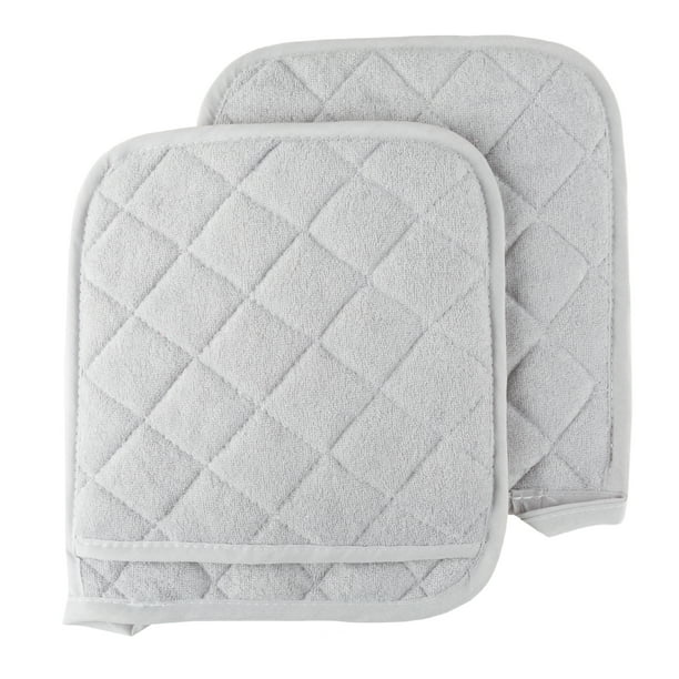 Pot Holder Set, 2 Piece Oversized Heat Resistant Quilted Cotton Pot