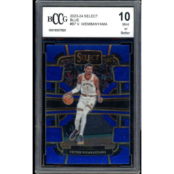 Collectible Victor Wembanyama Rookie Card 2023-24 Select Blue #87 BGS BCCG 10