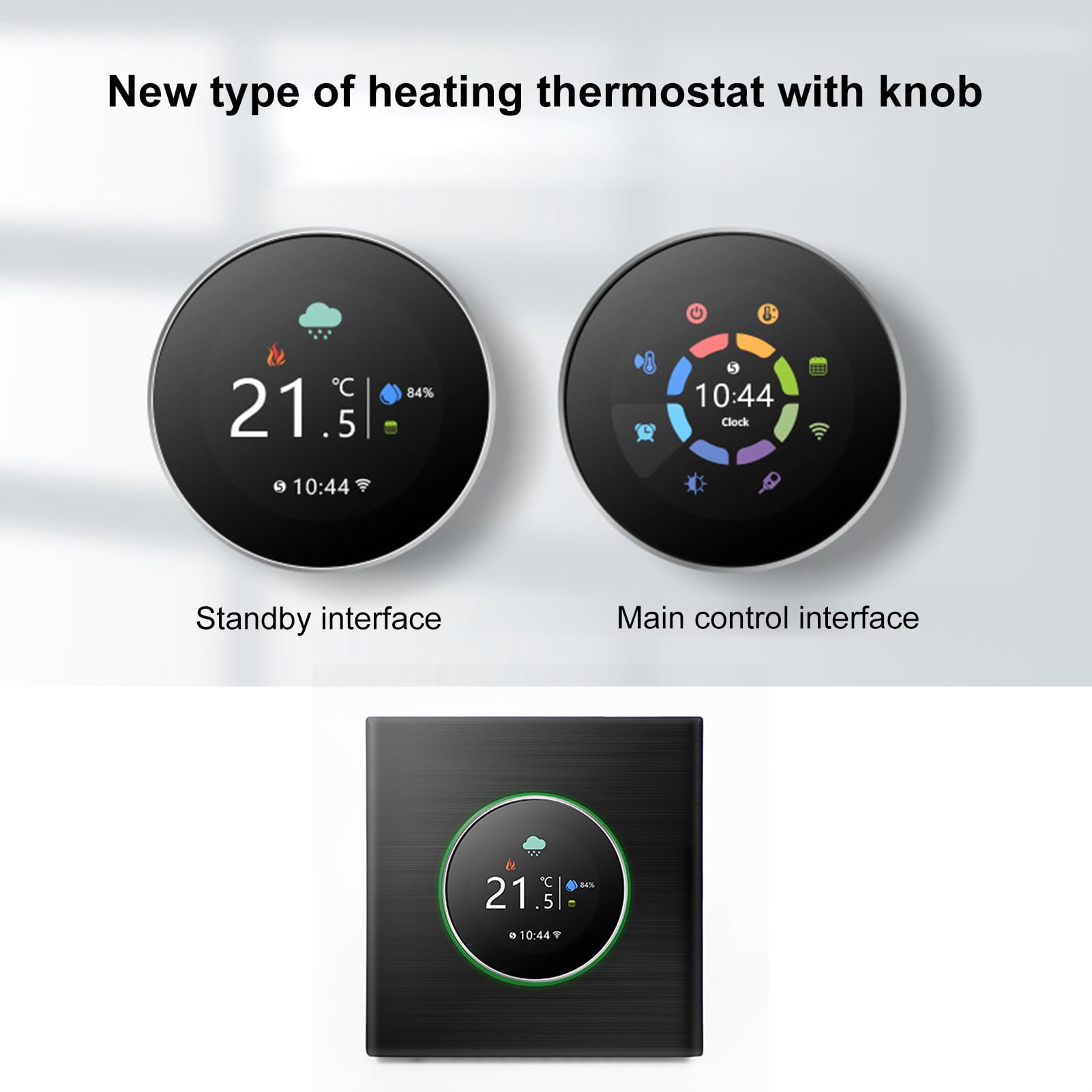 BIMZUC Smart WiFi Thermostat Electric Floor Heating Controller 16A Digital Temp Control ±1°C Accuracy Color LCD 95-240V (3.4 inches / 8.6 cm) Black
