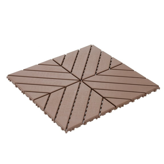 Plastic Interlocking Deck Tiles,44 Pack Patio Deck Tiles,12"x12" Square Waterproof Outdoor All Weather Use, Patio Decking Tiles for Poolside Balcony Backyard, Brown