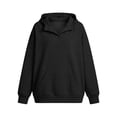 thumbnail image 5 of Gaigiky Hoodies for Women Solid Color Fleece Lined V Neck Long Sleeve Sweatshirt with Pocket Oversized Fall Daily Casual Pullover, 5 of 10